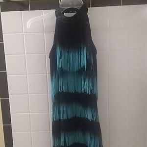 Weismann ombre with black sequin  halter top